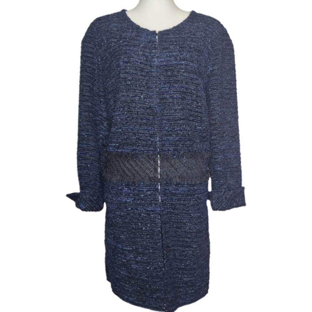 Weill Metallic Navy and Black Formal Jacket‎ Size 16